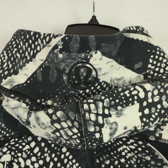 Lululemon Scuba Hoodie III Static Mist Black & White Zip Front Size 6 Full Zip - Picture 10 of 11